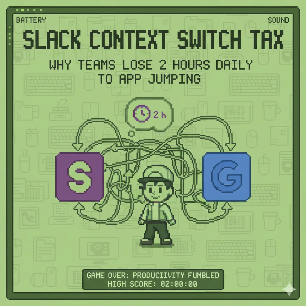 The Slack Context Switch Tax: Why Teams Lose 2 Hours Daily to App Jumping